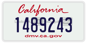 1489243 license plate in California
