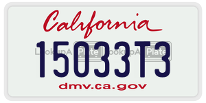 15033T3 license plate in California