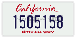 1505158  license plate in CA