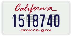 1518740  license plate in CA