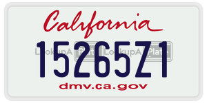 15265Z1 license plate in California