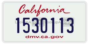 1530113 license plate in California