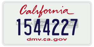 1544227 license plate in California