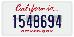 1548694 license plate in California