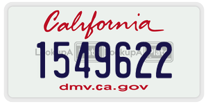 1549622 license plate in California