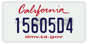 15605D4 license plate in California