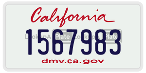 1567983 license plate in California