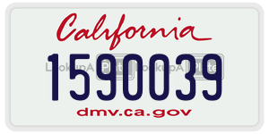 1590039 license plate in California