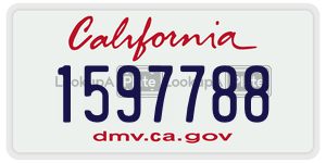 1597788  license plate in CA