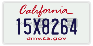15X8264 license plate in California