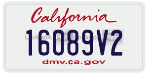 16089V2 license plate in California