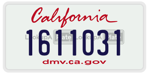 1611031  license plate in CA