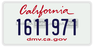 1611971  license plate in CA