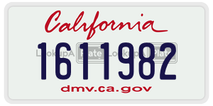 1611982  license plate in CA