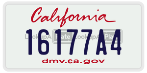 16177A4 license plate in California