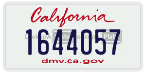 1644057 license plate in California