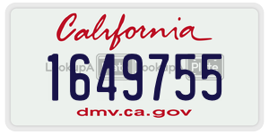 1649755  license plate in CA