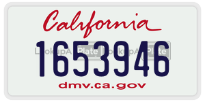 1653946  license plate in CA