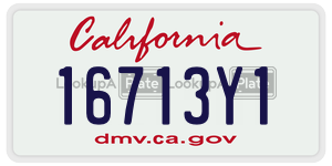 16713Y1 license plate in California
