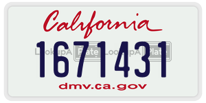 1671431  license plate in CA