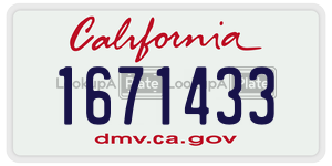 1671433  license plate in CA