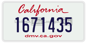 1671435  license plate in CA