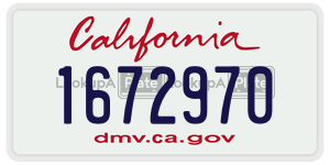 1672970  license plate in CA