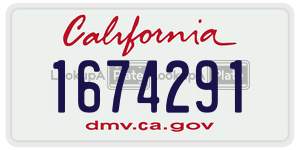 1674291  license plate in CA
