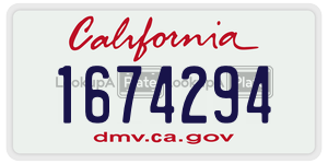1674294  license plate in CA