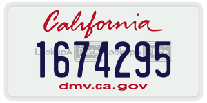 1674295  license plate in CA