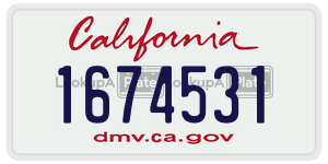 1674531  license plate in CA