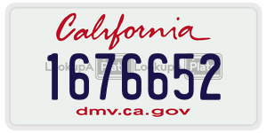 1676652  license plate in CA