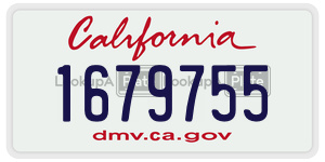 1679755  license plate in CA