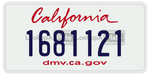 1681121  license plate in CA