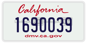 1690039 license plate in California