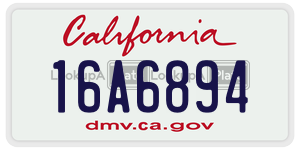 16A6894 license plate in California