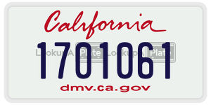 1701061  license plate in CA