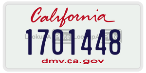 1701448  license plate in CA