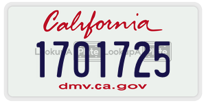 1701725  license plate in CA