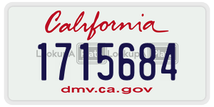1715684  license plate in CA