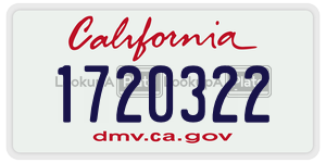 1720322  license plate in CA
