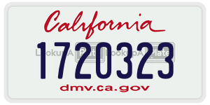 1720323  license plate in CA