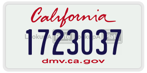 1723037  license plate in CA