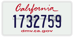 1732759  license plate in CA