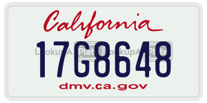 17G8648 license plate in California