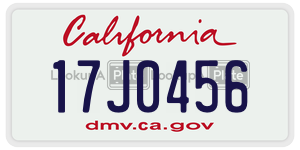 17J0456  license plate in CA
