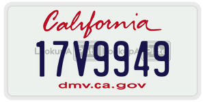 17V9949 license plate in California