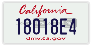 18018E4  license plate in CA