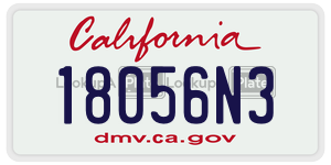 18056N3 license plate in California