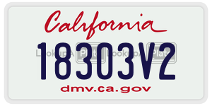 18303V2 license plate in California